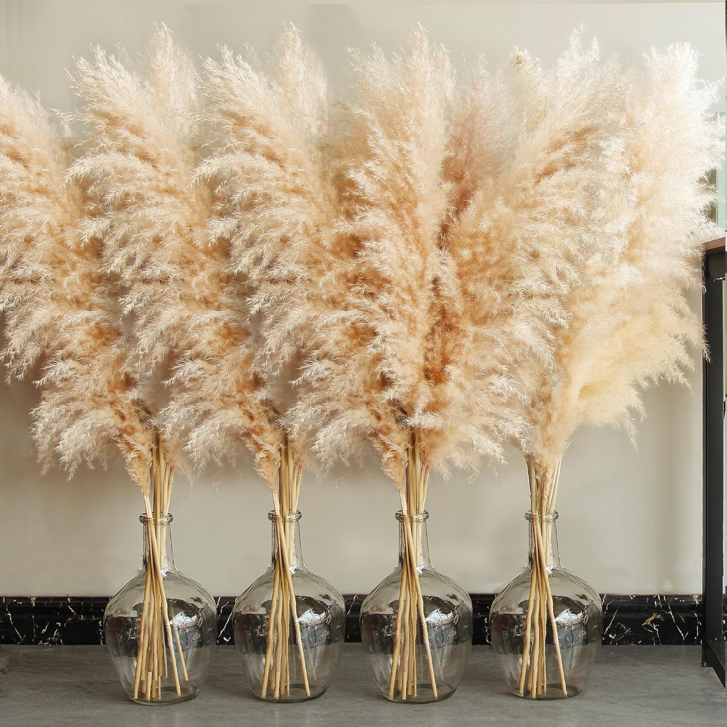 Decoración de hierba de pampas natural de 40 pulgadas con 20 tallos, hierba de pompas, hierba alta de pampas para boda, fiesta, casa de campo, decoración bohemia del hogar